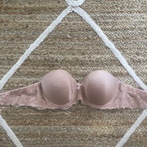 Lace Nude Strapless Bra